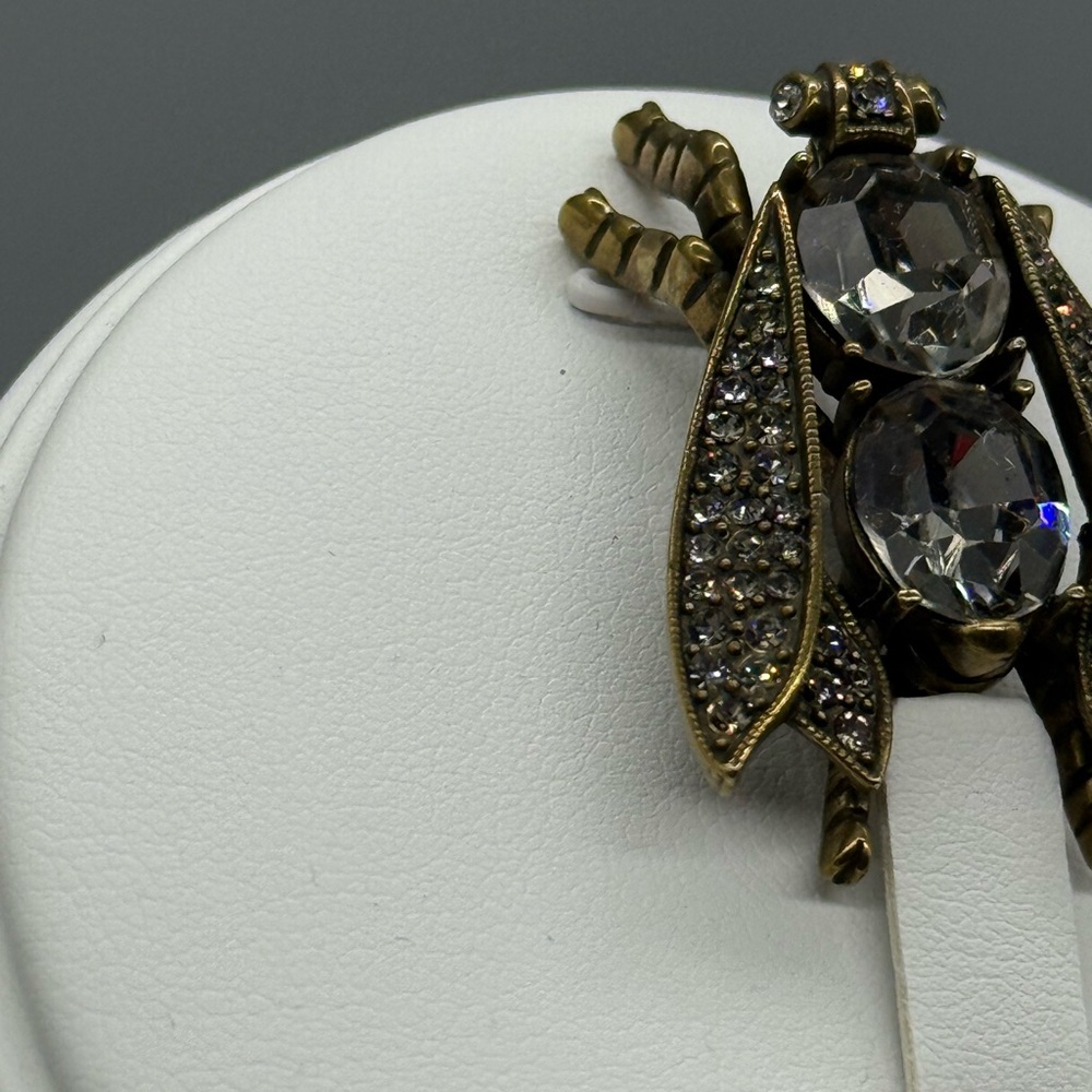 UTC China Signed  Elegant Crystal Insect Brooch - Picture 3 of 10